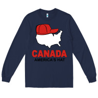 Navy canada america's hat Long Sleeve Tee - artisFamous