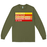 Army Green utah national parks utah s mighty five souvenir nps moab Long Sleeve Tee - artisFamous