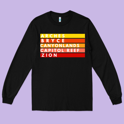 Utah National Parks Utah S Mighty Five Souvenir Nps Moab Long Sleeve Tee Designed By Artisfamous