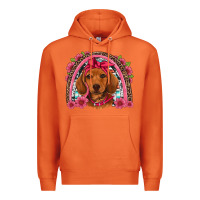 Carrot dachshund puppy floral rainbow Premium Hoodie - Artiststas