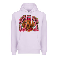 Lilac dachshund puppy floral rainbow Premium Hoodie - Artiststas