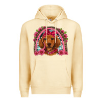 Pina Colada dachshund puppy floral rainbow Premium Hoodie - Artiststas