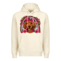 Sandshell dachshund puppy floral rainbow Premium Hoodie - Artiststas
