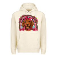 Tofu dachshund puppy floral rainbow Premium Hoodie - Artiststas