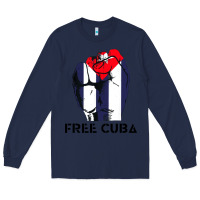 Navy free cuba Long Sleeve Tee - artisFamous