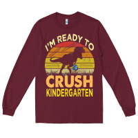 Burgundy i'm ready to crush kindergarten dinosaur back to school kids t shirt Long Sleeve Tee - artisFamous
