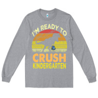 Heather Grey i'm ready to crush kindergarten dinosaur back to school kids t shirt Long Sleeve Tee - artisFamous