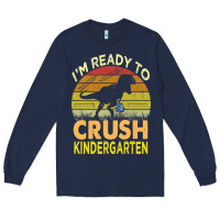 Navy i'm ready to crush kindergarten dinosaur back to school kids t shirt Long Sleeve Tee - artisFamous