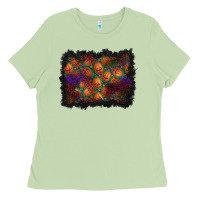 Halloween Pumpkin Background Ladies Tee | Teevron