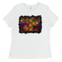 White halloween pumpkin background Ladies Tee - BundleAndBundleShop