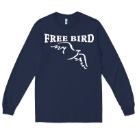 Navy lynyrd skynard free bird ronnie van zant Long Sleeve Tee - artisFamous
