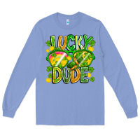Colony Blue Lucky Dude Long Sleeve Tee - CowhideDigitalArt