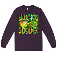 Plum Lucky Dude Long Sleeve Tee - CowhideDigitalArt