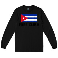 Black free cuba  sos cuba cuba pride nuestra cuba Long Sleeve Tee - artisFamous