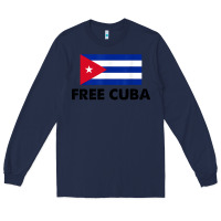 Navy free cuba  sos cuba cuba pride nuestra cuba Long Sleeve Tee - artisFamous