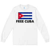 White free cuba  sos cuba cuba pride nuestra cuba Long Sleeve Tee - artisFamous
