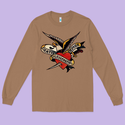 Sailor Jerry Tattoo Art Military Mermaid Long Sleeve Tee Designed By Artisfamous