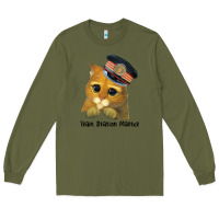 Army Green cat tama train station master Long Sleeve Tee - artisFamous