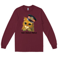 Burgundy cat tama train station master Long Sleeve Tee - artisFamous