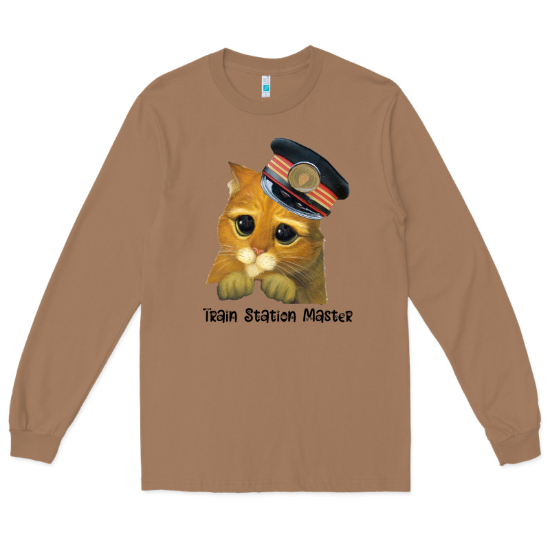 Cat Tama Train Station Master Long Sleeve Tee by artisFamous | Teevron