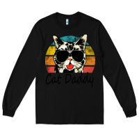 Black cat daddy vintage Long Sleeve Tee - artisFamous
