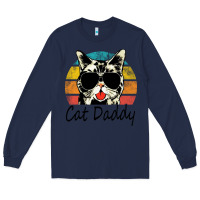 Navy cat daddy vintage Long Sleeve Tee - artisFamous