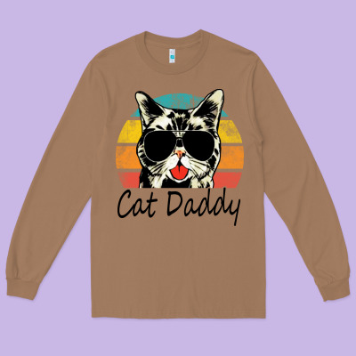 Cat Daddy Vintage Long Sleeve Tee Designed By Artisfamous