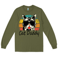 Army Green cat daddy vintage Long Sleeve Tee - artisFamous