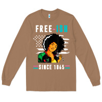Toasted Coconut juneteenth free ish since 1865 black Long Sleeve Tee - artisFamous