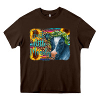 Chocolate Brown Cow Serape Just a Little Moody Heavy Core Tee - CowCowDesign
