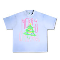Grape Ice Merry Neon Christmas Urban Heavy Tee - CowhideDigitalArt