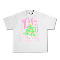 Lunar Rock Merry Neon Christmas Urban Heavy Tee - CowhideDigitalArt