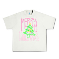 Pistachio Merry Neon Christmas Urban Heavy Tee - CowhideDigitalArt