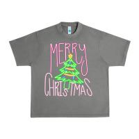 Tornado Merry Neon Christmas Urban Heavy Tee - CowhideDigitalArt