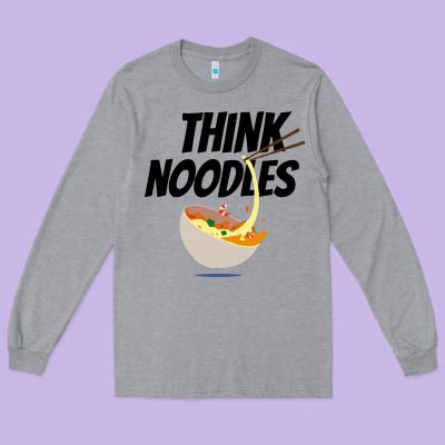 Think Noodles Long Sleeve Tee Designed By Artisfamous