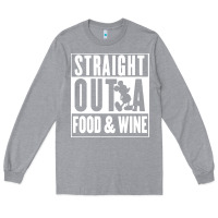 Heather Grey straight out a food and wine Long Sleeve Tee - artisFamous