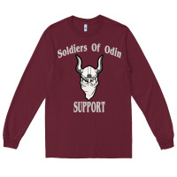 Burgundy soldiers of odin worldwide support Long Sleeve Tee - artisFamous