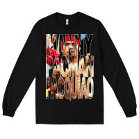 Black manny pacman pacquiao philipino boxer Long Sleeve Tee - artisFamous