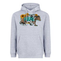 Heather Grey mama bear sunflowers leopard cowhide mother's day Heavyweight Hoodie - Jasminsmagicworld