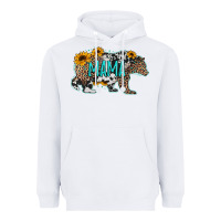 White mama bear sunflowers leopard cowhide mother's day Heavyweight Hoodie - Jasminsmagicworld