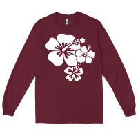 Burgundy hawaiian flower Long Sleeve Tee - artisFamous