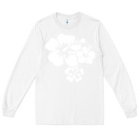 White hawaiian flower Long Sleeve Tee - artisFamous