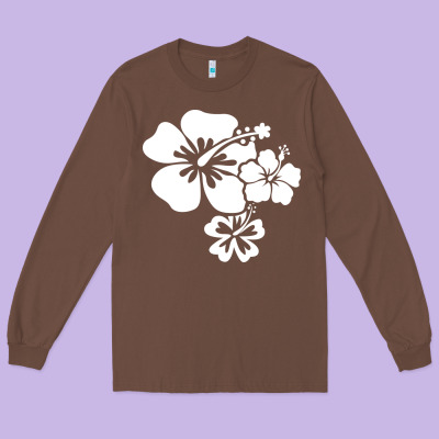 Hawaiian Flower Long Sleeve Tee Designed By Artisfamous