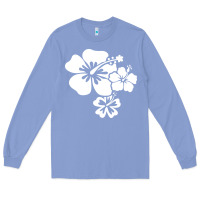 Colony Blue hawaiian flower Long Sleeve Tee - artisFamous