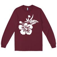 Burgundy hawaiian flower Long Sleeve Tee - artisFamous