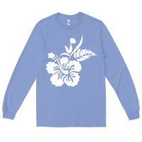Colony Blue hawaiian flower Long Sleeve Tee - artisFamous