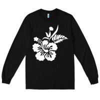 Black hawaiian flower Long Sleeve Tee - artisFamous