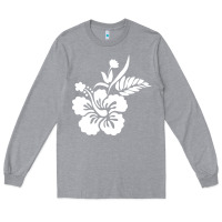 Heather Grey hawaiian flower Long Sleeve Tee - artisFamous
