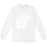White hawaiian flower Long Sleeve Tee - artisFamous