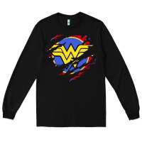 Tear Off Wonder Woman Shield Long Sleeve Tee | Teevron